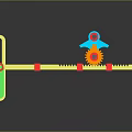 Modern Lighting Combination With Yellow Strip Red Fixtures Green Accents Orange Gear And Blue Parts