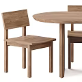 Modern Wooden Dining Table And Chairs Set With Walnut Finish And Minimalist Design