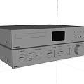Silver Headphone Audio System Featuring Control Panel Knobs Buttons And Display Screen