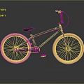 Black BMX Bicycle With Orange Wheels Modern Design And Reflective Surface