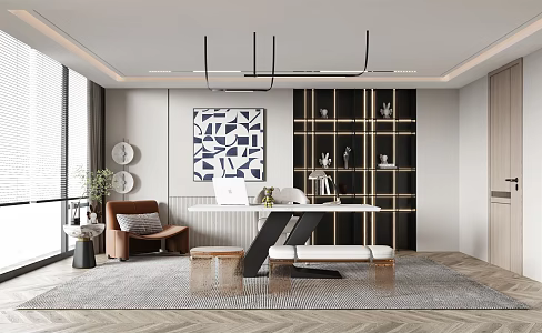 Modern study 3d model
