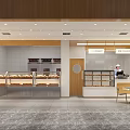 Modern Bright Dessert Shop Interior With Glass Display Cases Fresh Desserts And Seating Area