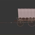 Vintage Carriage With Pink Canvas Cover Wooden Wheels And Classic Design