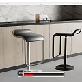Modern Stylish Bar Stools With Metal Base Leather Seat For Kitchen Counter