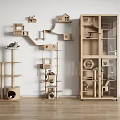 Wooden Cat Furniture With Multi Level Tree Platforms Cabinets And Houses
