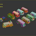Modern bus minibus minivan driverless bus 3d model