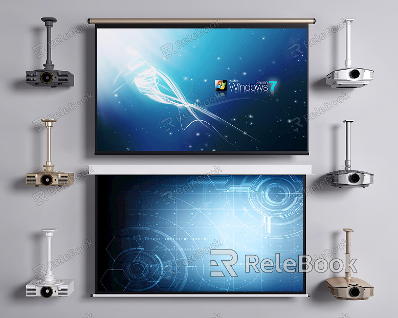 Modern Projector Projector Curtain Combination model