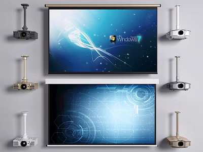 Projection Monitoring System With Multiple Projectors Cameras And High Definition Screens 3d model