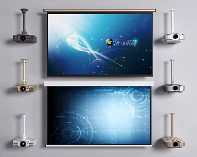 Projection Monitoring System With Multiple Projectors Cameras And High Definition Screens 3d model