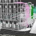 European Style Urban Street Scene With Multi Story Buildings Arched Facades And Trees