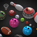 Diverse Sports Equipment Collection Featuring Soccer Volleyball Football Basketball Bowling Balls And Gear