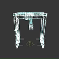 Blue Industrial Gantry Crane with Yellow Hoist and Metal Structure for Heavy Lifting