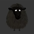 Black Sheep Character With Fluffy Wool And Expressive White Eyes