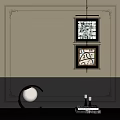 Elegant Interior Wall Decor With Geometric Art Prints Spherical Lamp And Candle Holders