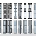 Various Modern Elevator Design Options Featuring Glass Panels And Metal Frame Styles 3d model