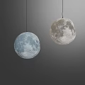 Two Moon Shaped Pendant Lights With Textured Surface For Modern Interior Design 3d model