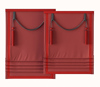 New Chinese Roman Curtain 3d model