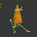 Cartoon Carrot Character With Green Limbs And Headband In Martial Arts Pose