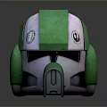 Green And White Tactical Weapon Helmet Featuring Sleek Design And Military Emblem