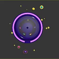 Purple Artistic Decoration With Transparent Dome Glowing Base And Colorful Surrounding Stars