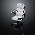 Ergonomic Office Chair White and Black with Adjustable Backrest Supportive Seat Armrests and Swivel Wheels