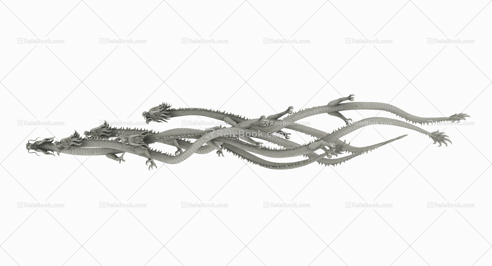 Chinese dragon dragon dragon group 3d model