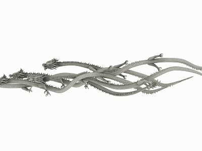 Detailed Multiple Gray Flying Dragons With Coiled Bodies In Mythical Artwork 3d model Detailed Multiple Gray Flying Dragons With Coiled Bodies In Mythical Artwork 3d model