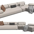 Modern corner sofa multiplayer sofa 3d model
