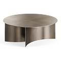 Modern Round Metal Coffee Tables With Unique Curved Base And Smooth Surface