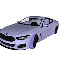Gray BMW Coupe With Sleek Design Front Fascia Kidney Grille LED Headlights And Black Wheels