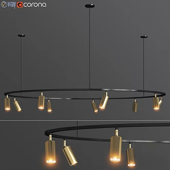 Modern chandelier lino round spotlight track light chandelier 3d model