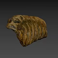 Fossilized Rib Bone Structure With Ancient Layered Textured Brown Surface 3d model