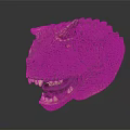 Detailed T Rex Dinosaur Head Model With Green Scaly Skin Sharp Teeth And Horns