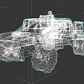 Tactical Utility Vehicle with Large Off Road Wheels Open Top Structure and Mounted Weapon