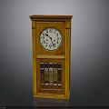 Classic Wooden Mantel Clock With White Face Black Numerals And Glass Door