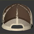 Stylish Brown Trucker Hat With Mesh Back Panel On Dark Background 3d model