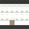Multi Story Brick Residential Building With Multiple Windows Gray Roof And Staircase
