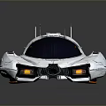 Futuristic White Spacecraft With Sleek Structure And Transparent Cockpit For Space Exploration
