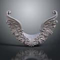 Artistic Symmetrical Carved Wing Design With Intricate Ornate Patterns And Details