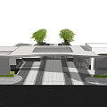 Modern gate entrance gate building gate 3d model