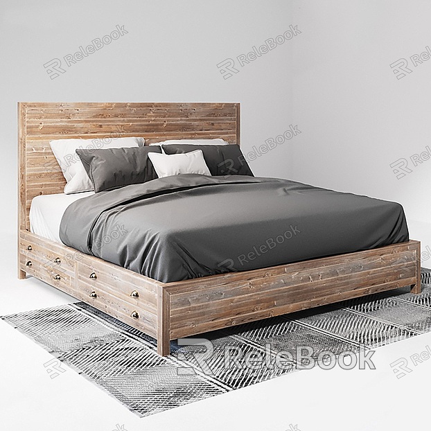 Bed Double Bed Bedroom Furniture model