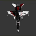 White Black Red Fighter Jet Model With Number 10 And Red Accent Wings Tail