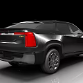 Sleek Black SUV Modern Exterior With Front Grille Headlights And Alloy Wheels