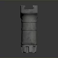 Tactical Military Weapon Featuring Metallic Cylindrical Structure And Functional Design Elements 3d model