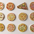 Collection of Assorted Pizzas with Various Toppings and Fresh Ingredients