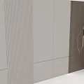 Modern Elegant Accent Wall Design With Vertical Striped Panels And Gold Metal Accents