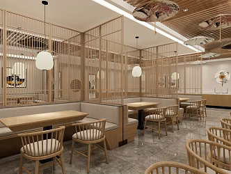 New Chinese Restaurant Dining Space 3d model