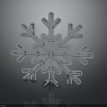Transparent Crystal Snowflake Decoration With Symmetrical Design And Dark Background Reflection 3d model