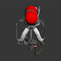 Firefighting Breathing Apparatus With Face Mask Red Cylinder And Safety Harness