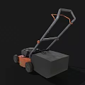 Orange And Gray Agricultural Lawn Mower With Engine Grass Catcher Handle And Wheels